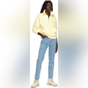 AMI Paris Yellow Ami de Cœur Half-Zip Sweatshirt